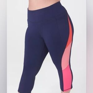 Lane Bryant LIVI High-Rise Wicking Capri Legging Maritime Blue 22/24